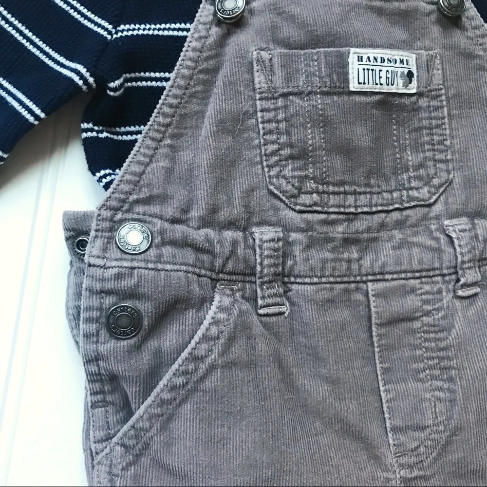•Carter’s• corduroy overalls/waffle knit top set